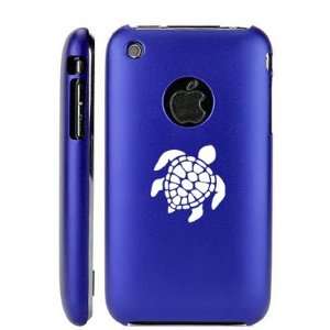 Apple iPhone 3G 3GS Dark Blue E123 Aluminum Metal Back Case Sea Turtle