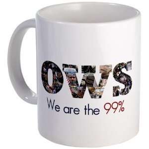   Ows Occupy Wall Street Protest Ceramic Coffee Cup Mug: Home & Kitchen