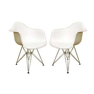  Dario White Plastic Chair Set of 2