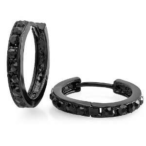 Black Plated Stainless Steel Hip Hop Iced Mens Ladies Unisex CZ Cubic 