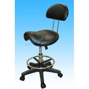  Hydraulic Stool Chair Back BEAUTY Salon Massage Black 