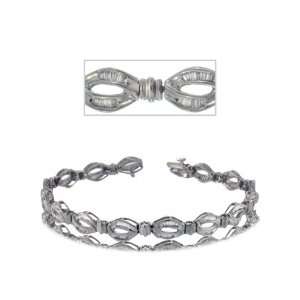   Diamond Tennis Bracelet 14K White Gold Links: GEMaffair Jewelry