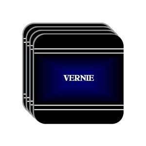 Personal Name Gift   VERNIE Set of 4 Mini Mousepad Coasters (black 
