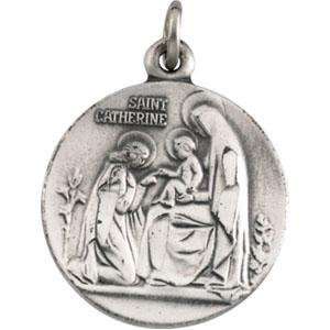  St Catherine Medal in 14k Yellow Gold: Jewelry