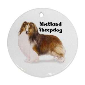  Shetland Sheepdog Sheltie Ornament (Round): Home & Kitchen