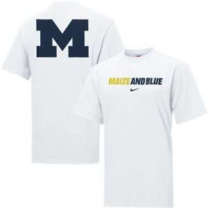   Michigan Wolverines White Rush the Field T shirt: Sports & Outdoors