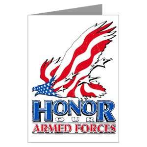  Greeting Card Honor Our Armed Forces US American Flag and 