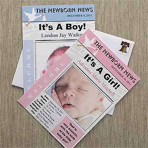   Photo Birth Announcements   Newspaper Headline