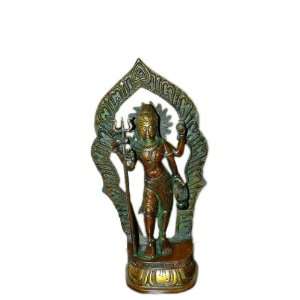  Ascetic Lord Shiv Shankar Copper Finish Brass Statue: Home 