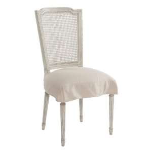   Antique White Shabby Chic Slip Cover Dining Chair: Home & Kitchen