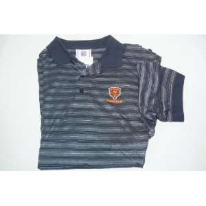  Chicago Bears Pin Striped Polo Shirt Size Medium: Sports 