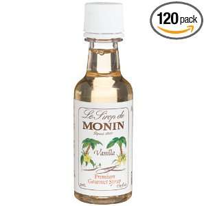 Monin Vanilla Flavored Syrup, 1.69 Ounce Bottles (Pack of 120)
