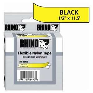  Brand New RHINO 1/2 Yellow Flexible Nylon Labels by DYMO 