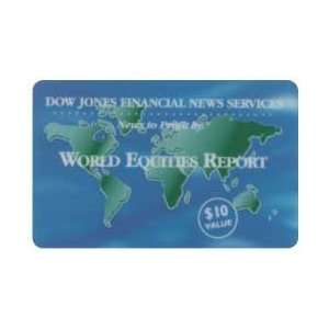 Collectible Phone Card $10. Dow Jones Financial News (World Equities 