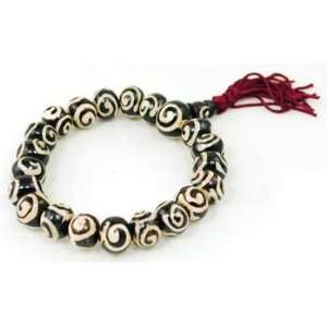  White Spiraling Bracelet Elastic Band: Jewelry