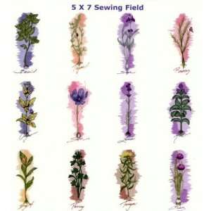  Sewin Big 10 Herbs Embroidery Designs on CD Arts, Crafts 