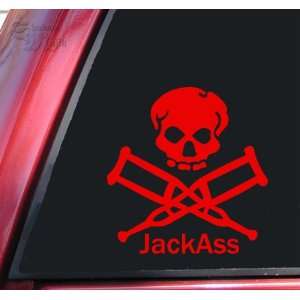 JackAss Vinyl Decal Sticker   Red: Automotive