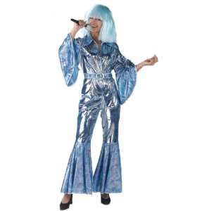   70s Abba Flared Blue Jumpsuit Fancy Dress Size US 8 10: Toys & Games