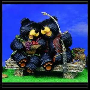    Fishing Bears Collectible Sculpture Figure 11H