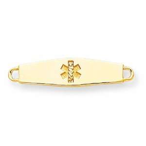  14k Non Enameled Medical Jewelry Id Plate Jewelry
