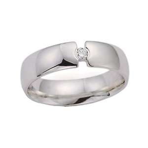   Comfort Fit Diamond Wedding Band / Ring in 14 kt White Gold Size 10.5