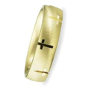  Ring in 6.00 Millimeters in 14Kt Yellow Gold with a Brilliant Cross 