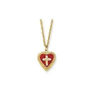   Cross of Glory Heart Locket Necklace   16 Inch   JewelryWeb: Jewelry