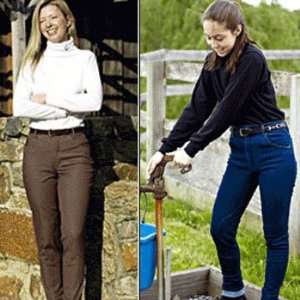   Stonewashed Denim Riding Jeans with 2 Way Stretch
