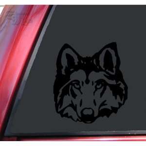  Wolf Head #1 Vinyl Decal Sticker   Black Automotive