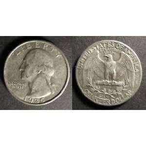  1935 D Washington Silver Quarter / Fine Condition 