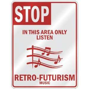  STOP  IN THIS AREA ONLY LISTEN RETRO FUTURISM  PARKING 