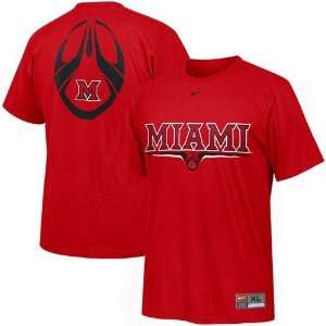   Miami University Redhawks Red Team Issue T shirt: Sports & Outdoors