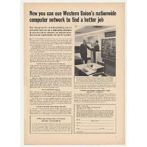   1966 Western Union PICS Computer Job Openings Print Ad