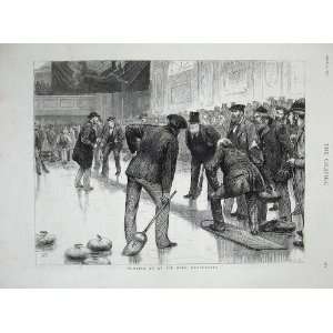 1877 Curling Ice Rink Manchester Sport Men Old Print: Home 