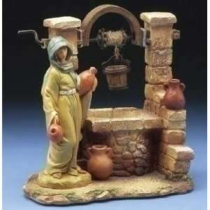   Nativity Village Town Well With Working Bucket #54306