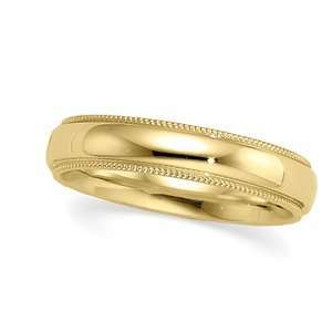   Band Ring Ring. 04.00 Mm Light Comfort Fit Milgrain Band In 10K