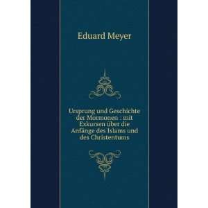   ¤nge des Islams und des Christentums Eduard, 1855 1930 Meyer Books