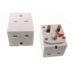  3 WAY 13 AMP FUSED PLUG SOCKET MAINS HOUSEHOLD ADAPTOR 