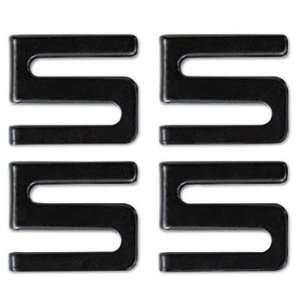  Wire Shelving S Hooks, Metal, Black, 4 Hooks/Pack