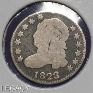 1823/2 SILVER CAPPED BUST DIME SCARCE DATE ERROR (RE  