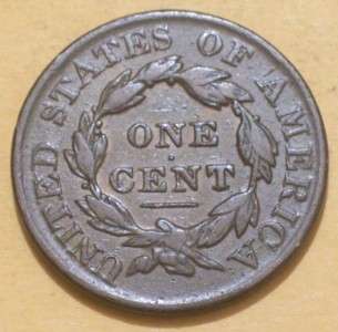 1827 VF Matron Coronet Large One Cent  
