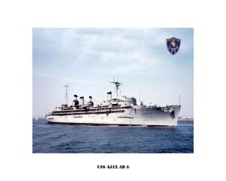 USS AJAX AR 6 , US Naval Ship, USN Navy Photo Print  