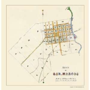  SAN MARCOS TEXAS (TX) CITY PLAN MAP 1881