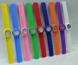   Fashion Jelly SLAP Silicone Bracelet Watchband Sport Clap Quartz Watch