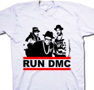 RUN DMC Black/Red 80s Retro Hip Hop/Rap Shirt S,M,L,XL  