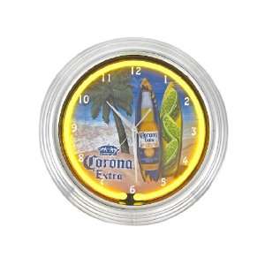  Corona Extra Beer Yellow Neon Wall Clock Cerveza: Home 