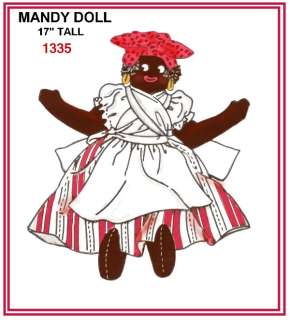 Mandy Vintage Black American Mammy Cloth Doll Pattern  