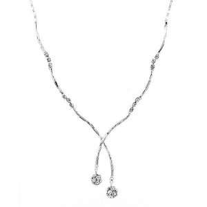   Necklace with Silver Swarovski Crystals (3733): Glamorousky: Jewelry