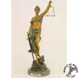 BLIND JUSTICE  Lady of Justice  by Nicolas Mayer Handcast Bronze 
