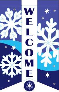 Welcome Winter Snowflake Snow Flag Flags Banner  